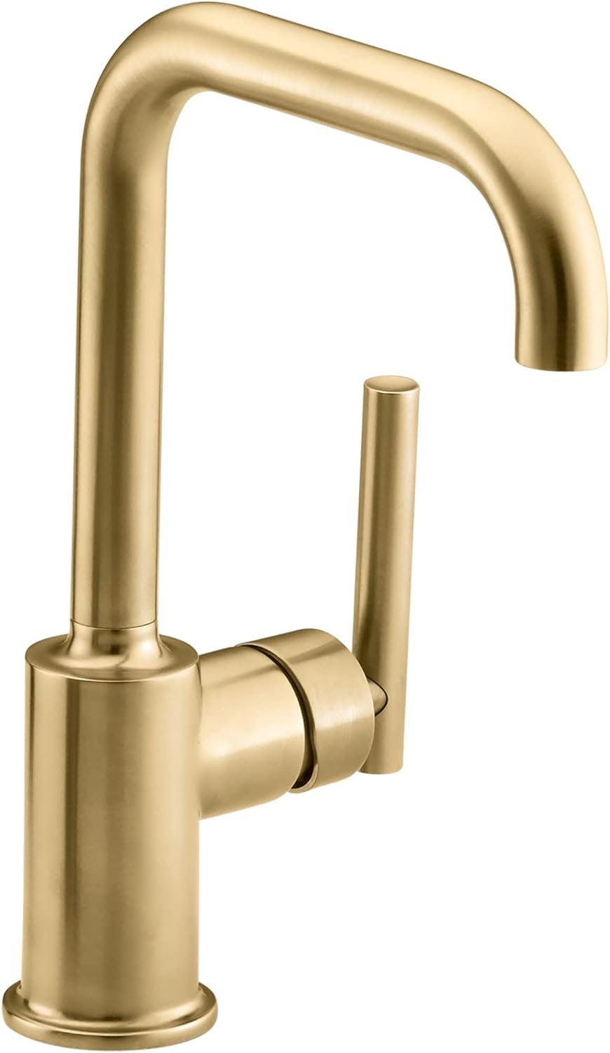 Elegant Brushed Brass Single-Handle Low-Arc Bar Faucet