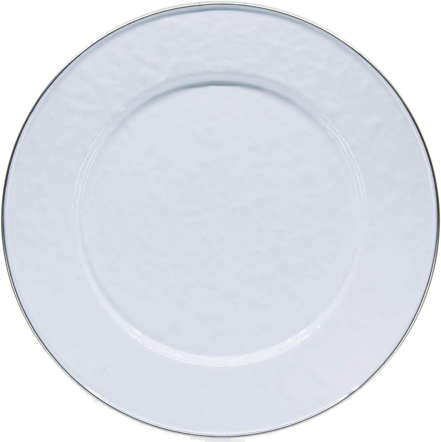Elegant Solid White Porcelain 10.5" Dinner Plates, Set of 4