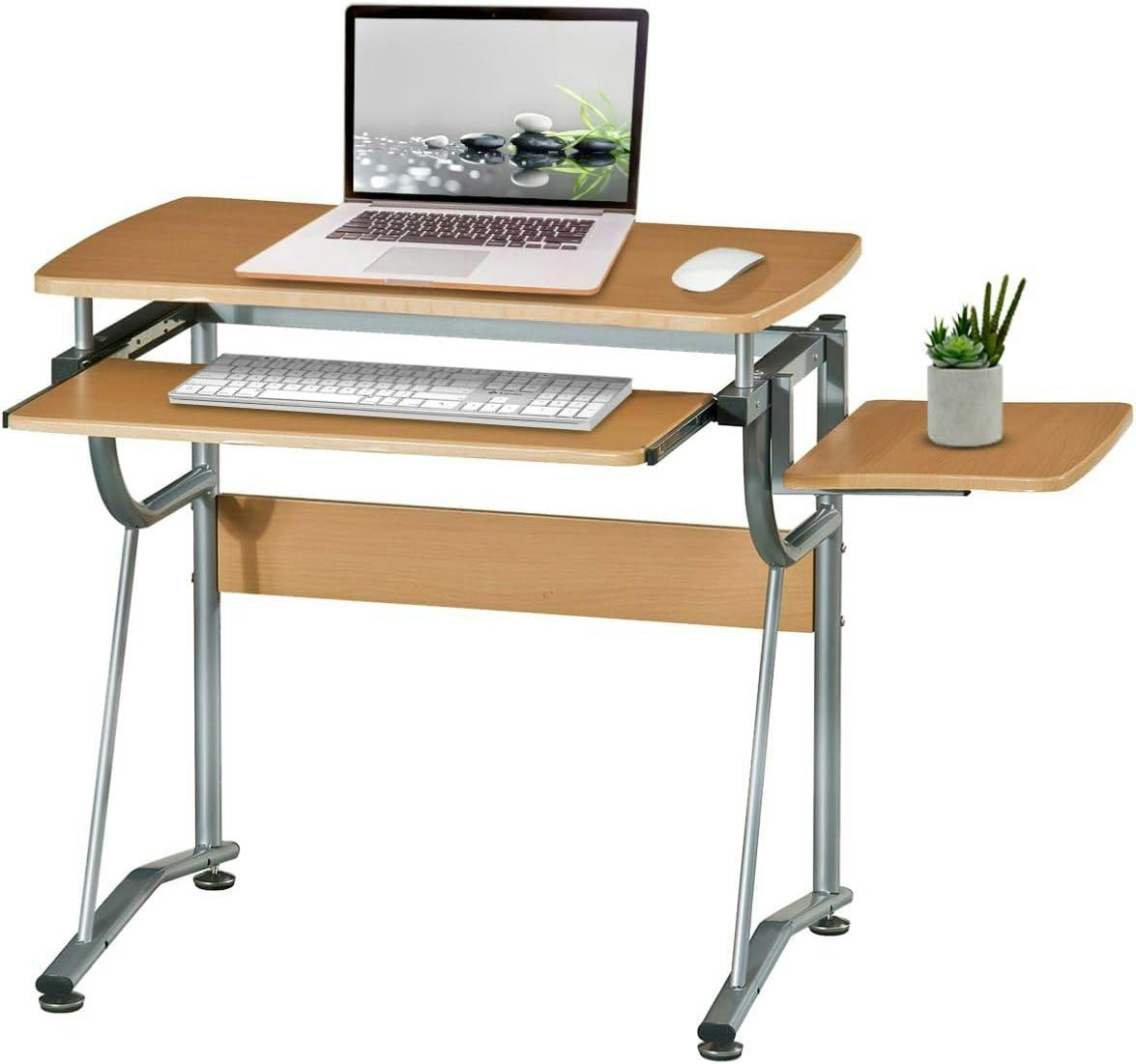 Cherry Compact Gaming Desk with Steel Frame & Keyboard Tray