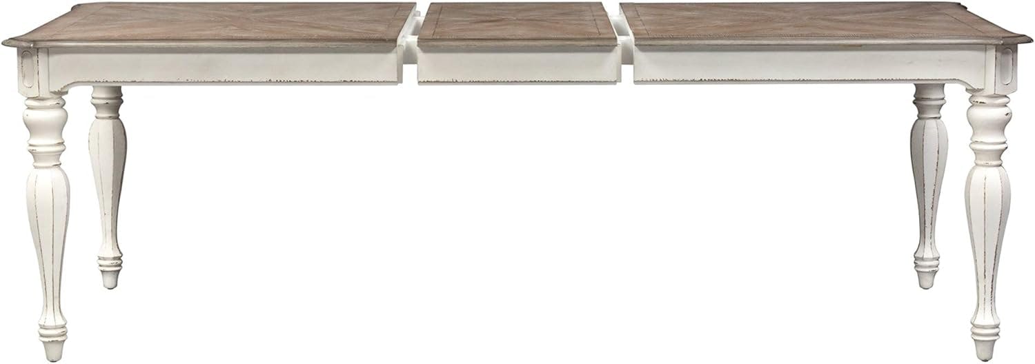 Magnolia Manor Grand White Wood Rectangular Extendable Dining Table