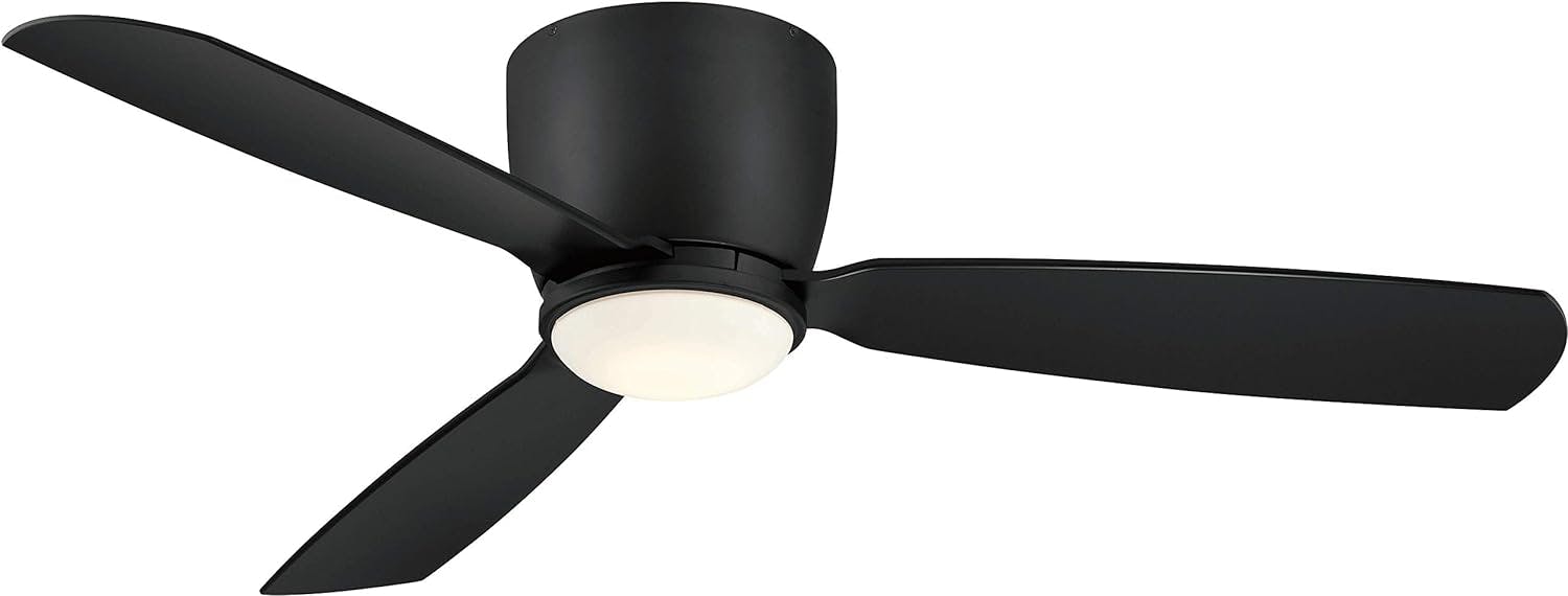 Embrace 52" Low Profile Black Ceiling Fan with LED Light and Remote