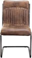 Ansel Transitional Leather Upholstered Side Chair in Light Brown