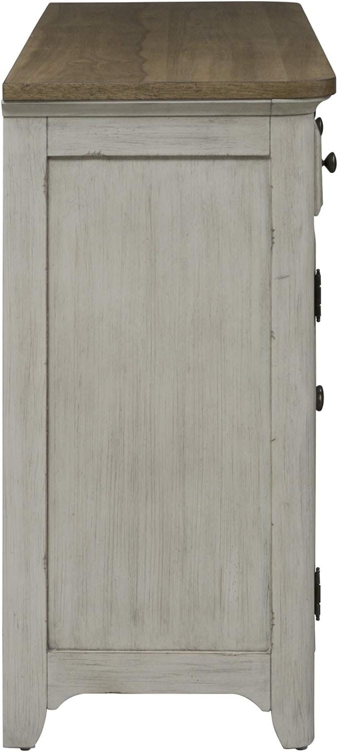 Harriett Transitional Antique White 68'' Pine Sideboard