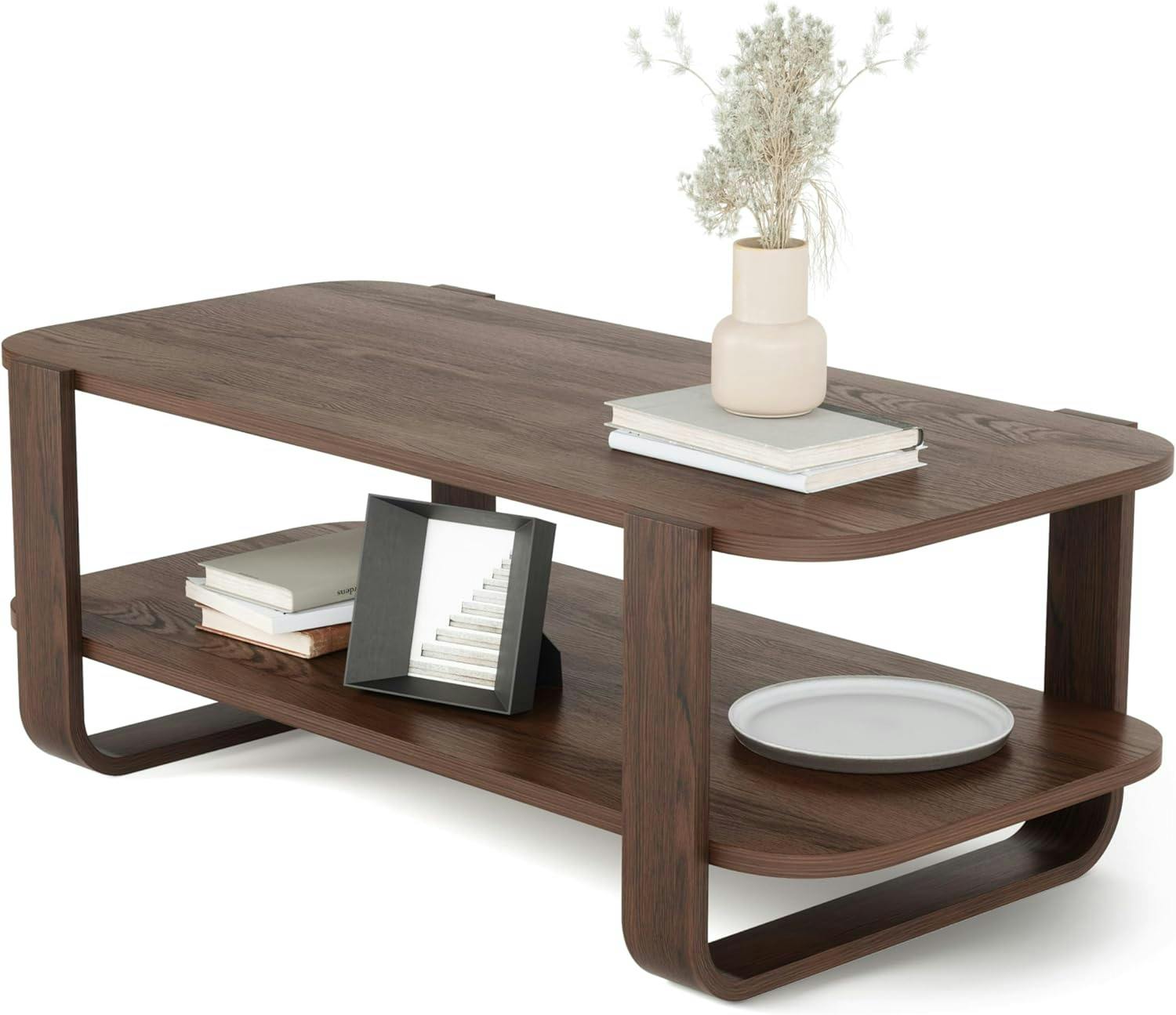 Aged Walnut Bellwood Rectangular Coffee Table with Storage