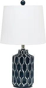 Becky Blue and White Patterned Resin Table Lamp