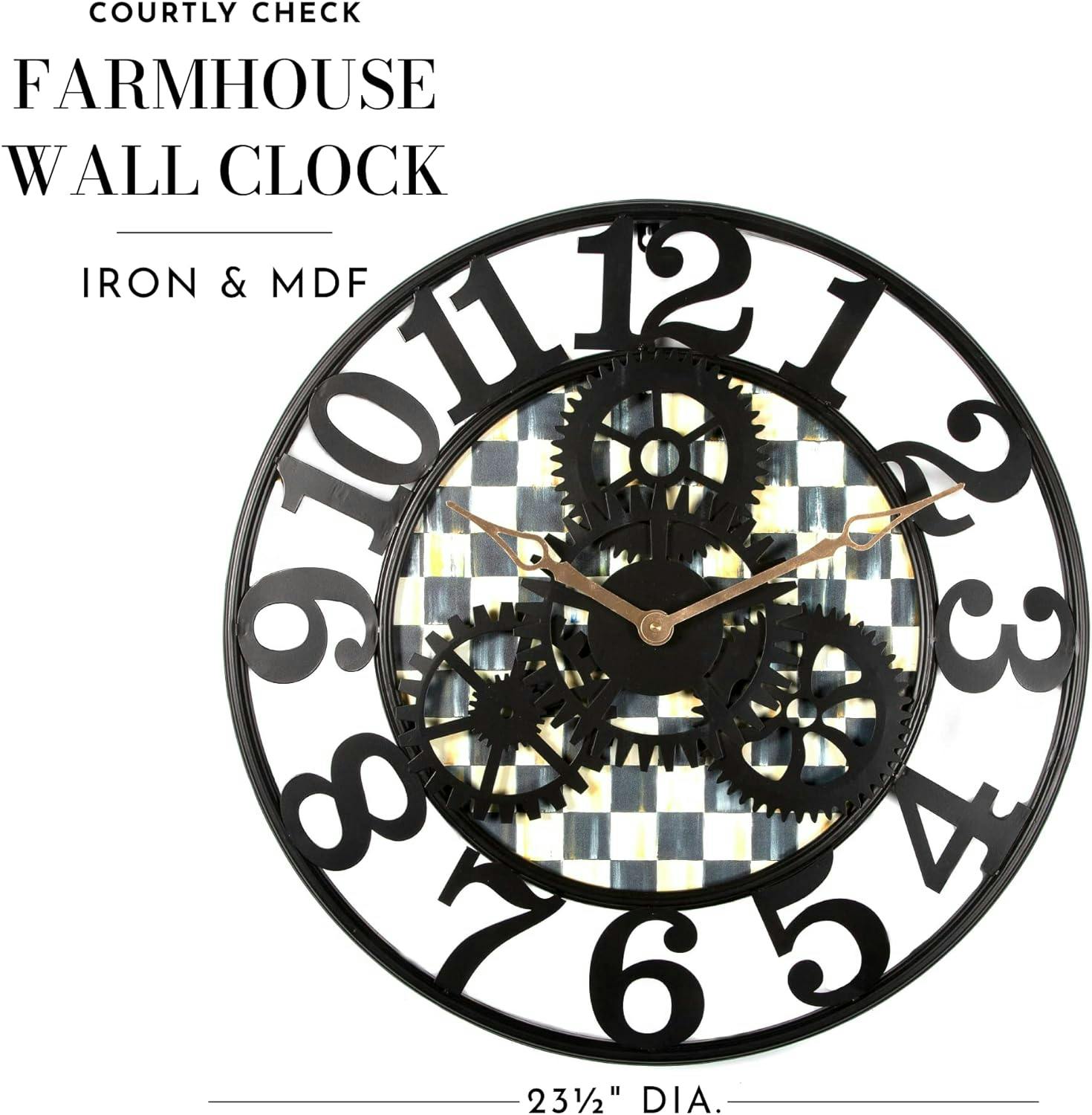 23.5'' Courtly Check Small Farmhouse Quartz Wall Clock