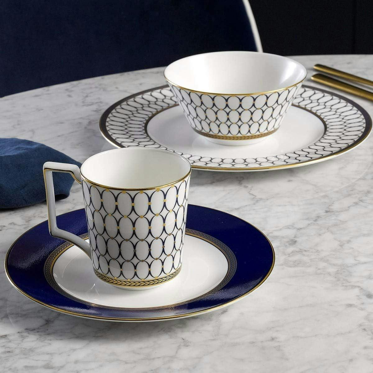 Renaissance Gold Porcelain 4-Piece Dinnerware Set for 1 - White