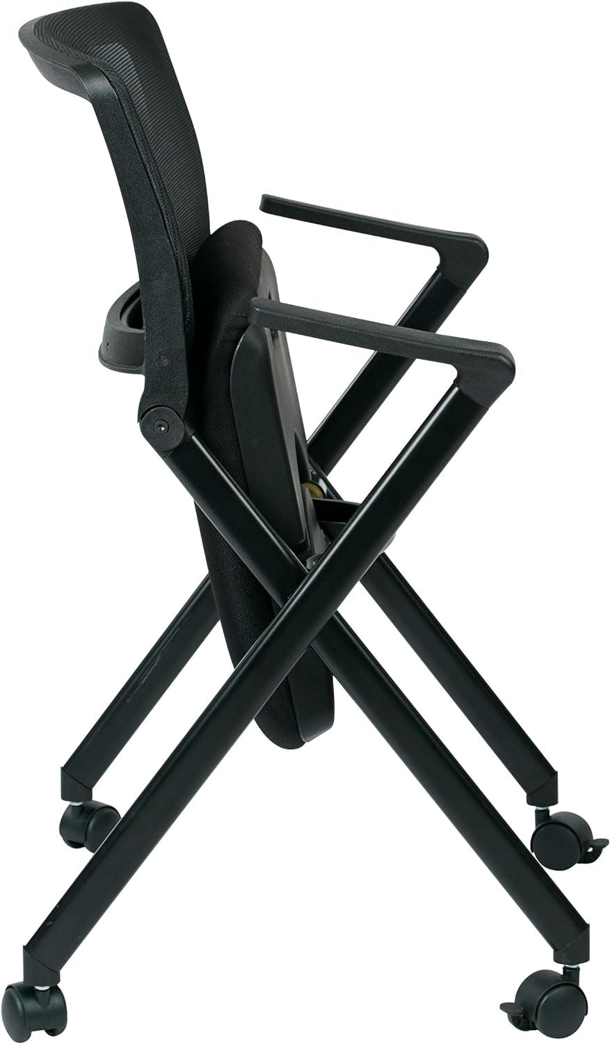 Deluxe Black Mesh and Fabric Folding Office Chair, 22"x36"