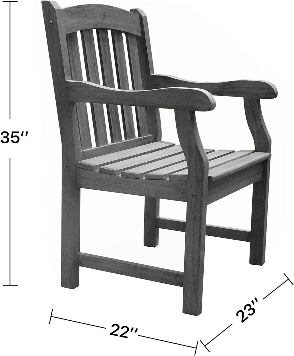 Renaissance Acacia Wood Outdoor Dining Chair with Hand-Scraped Finish