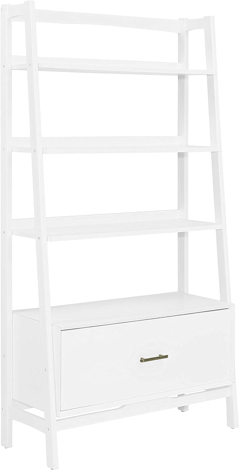 Landon 70" Large White Etagere Bookcase