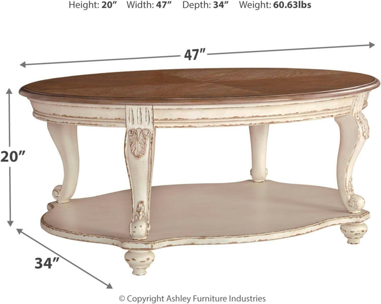 Realyn White/Brown Hayley Coffee Table