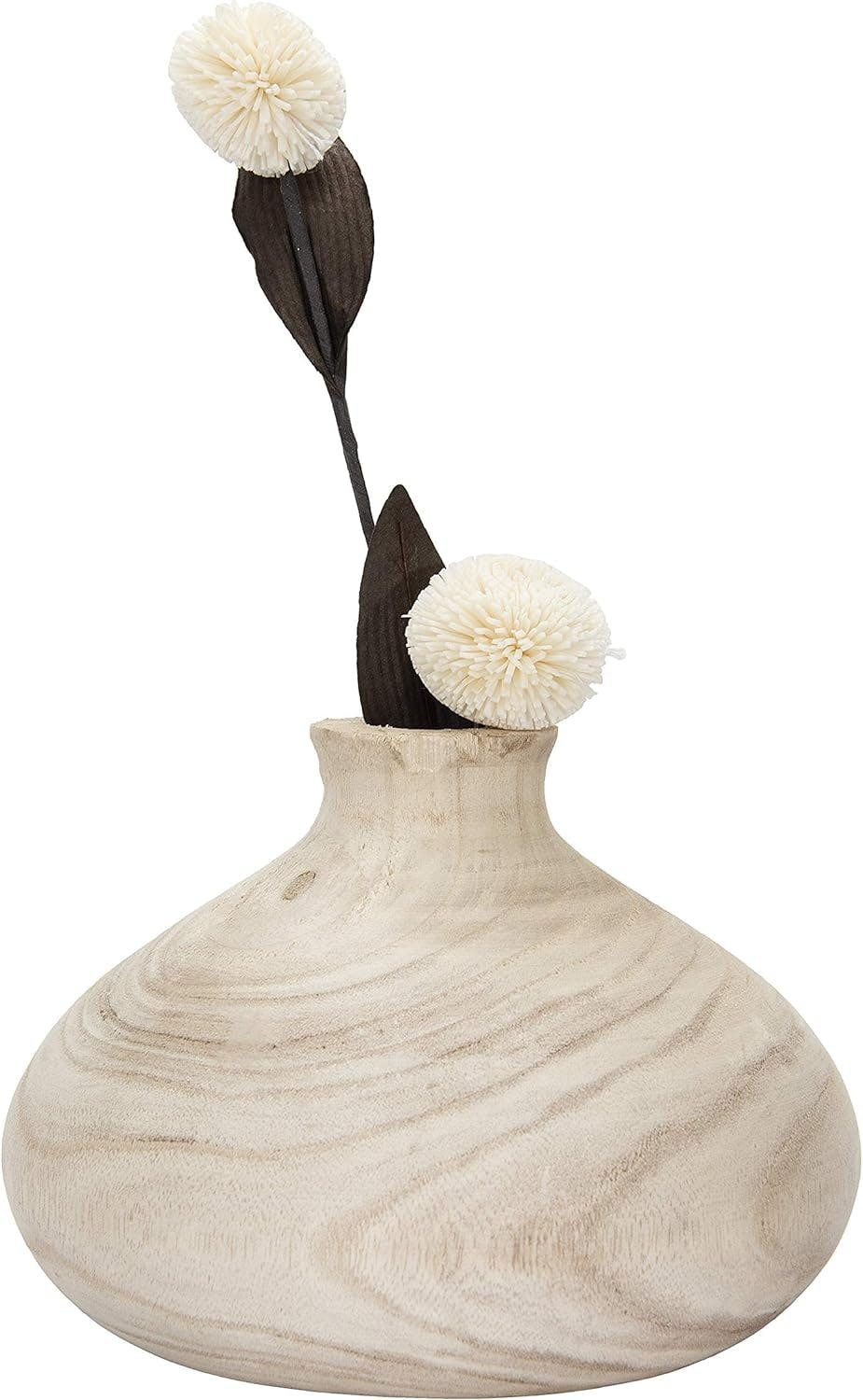 Natural Paulownia Wood 7.5" Bouquet Vase