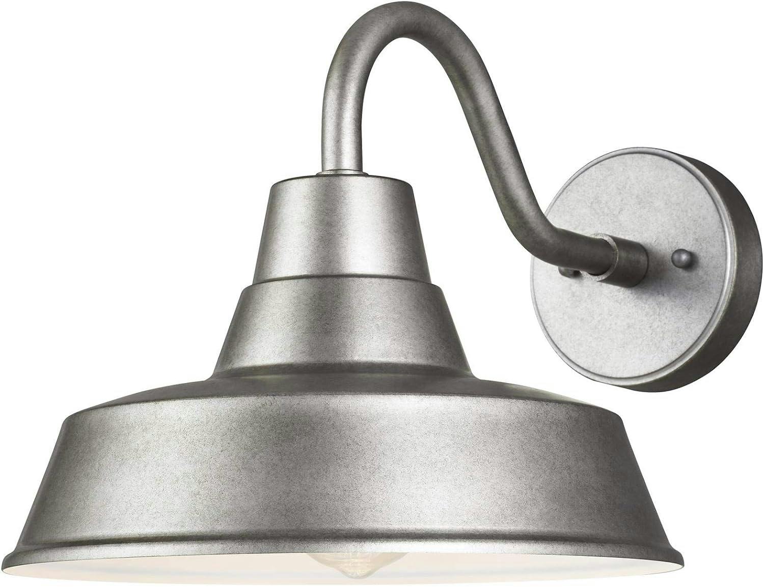 Weathered Pewter Dimmable Lantern Outdoor Wall Sconce