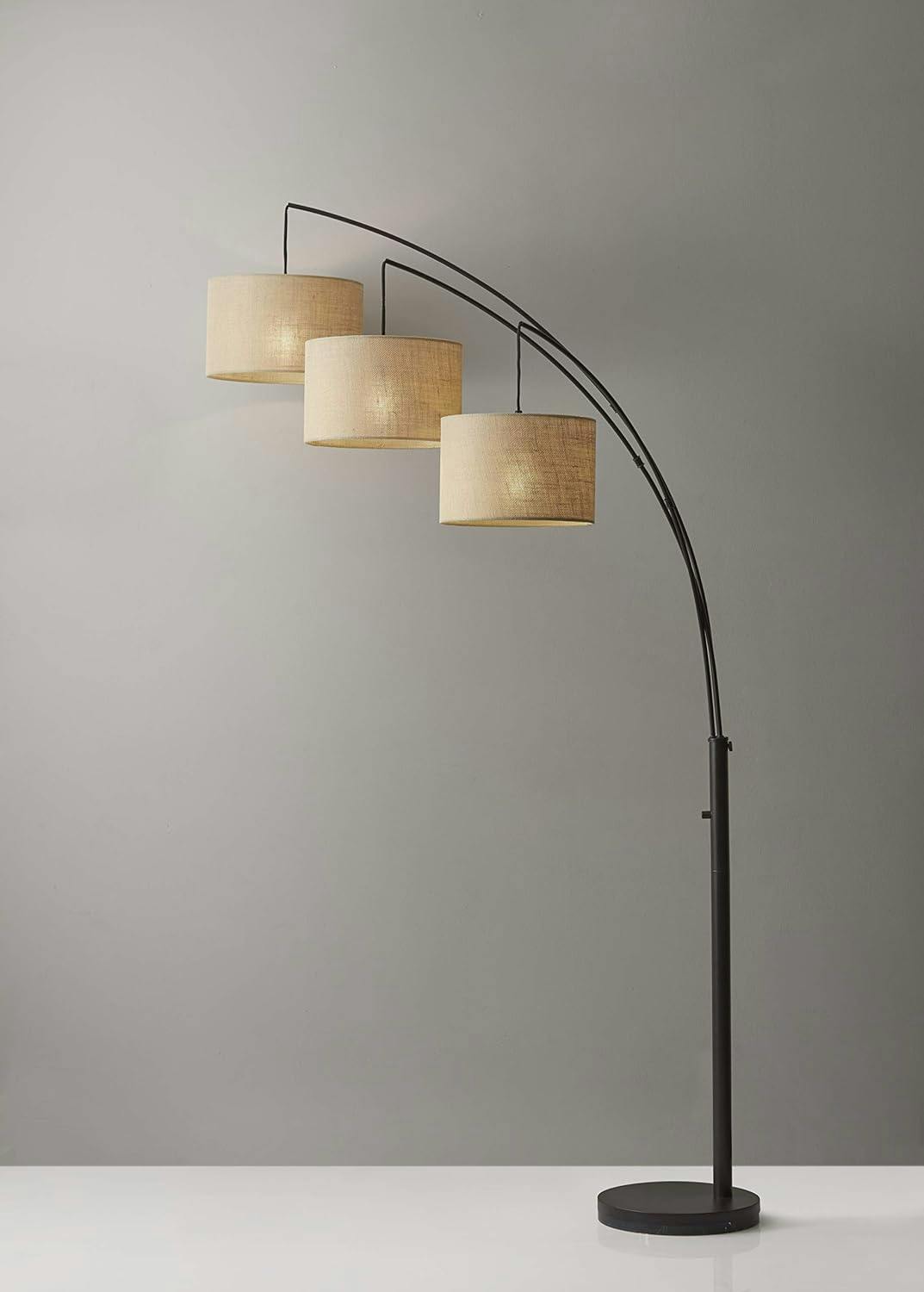 Antique Bronze 74'' Adjustable Multi-Head Arc Floor Lamp