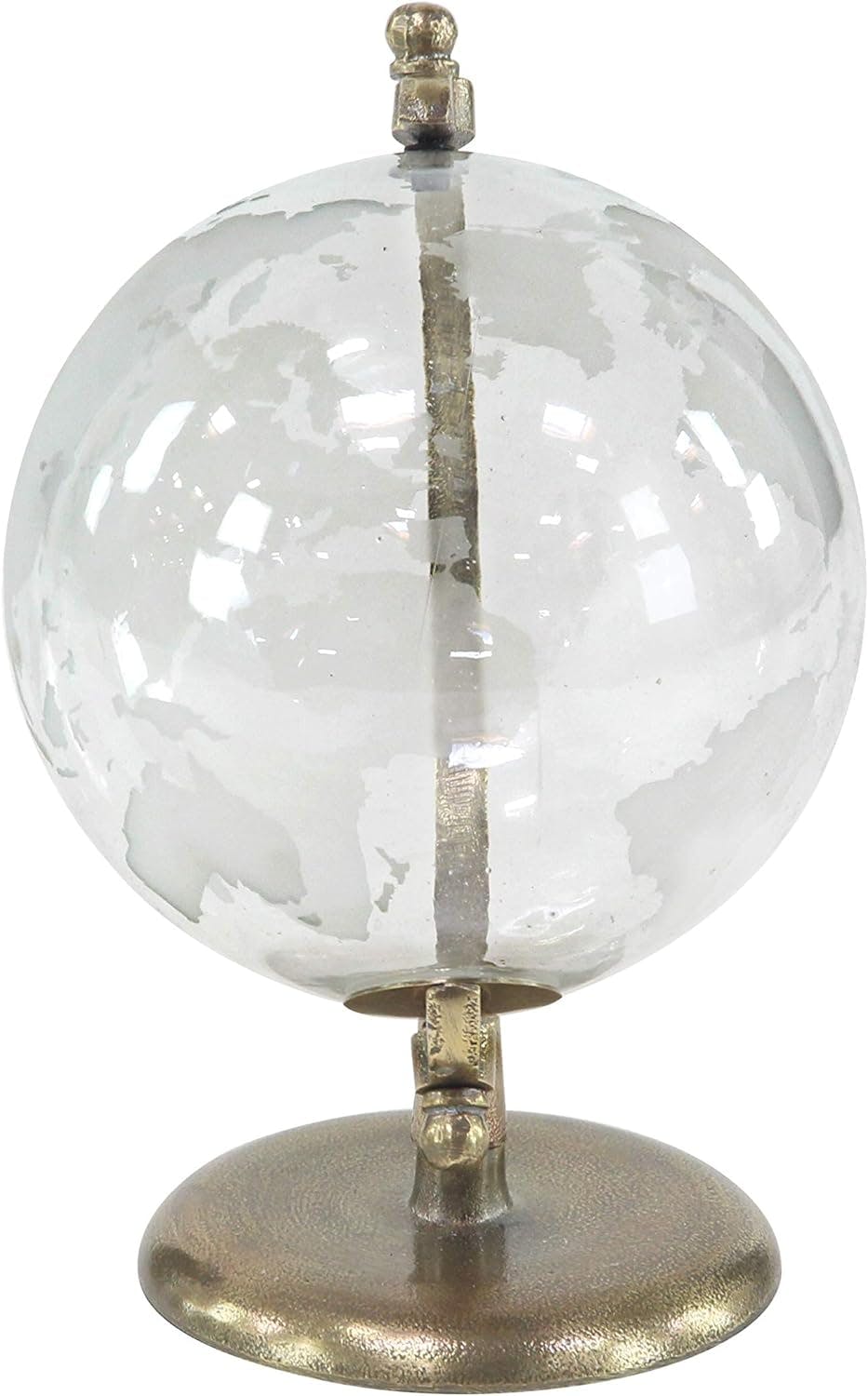 Sleek Concrete & Glass Globe with Aluminum Stand, 12" White