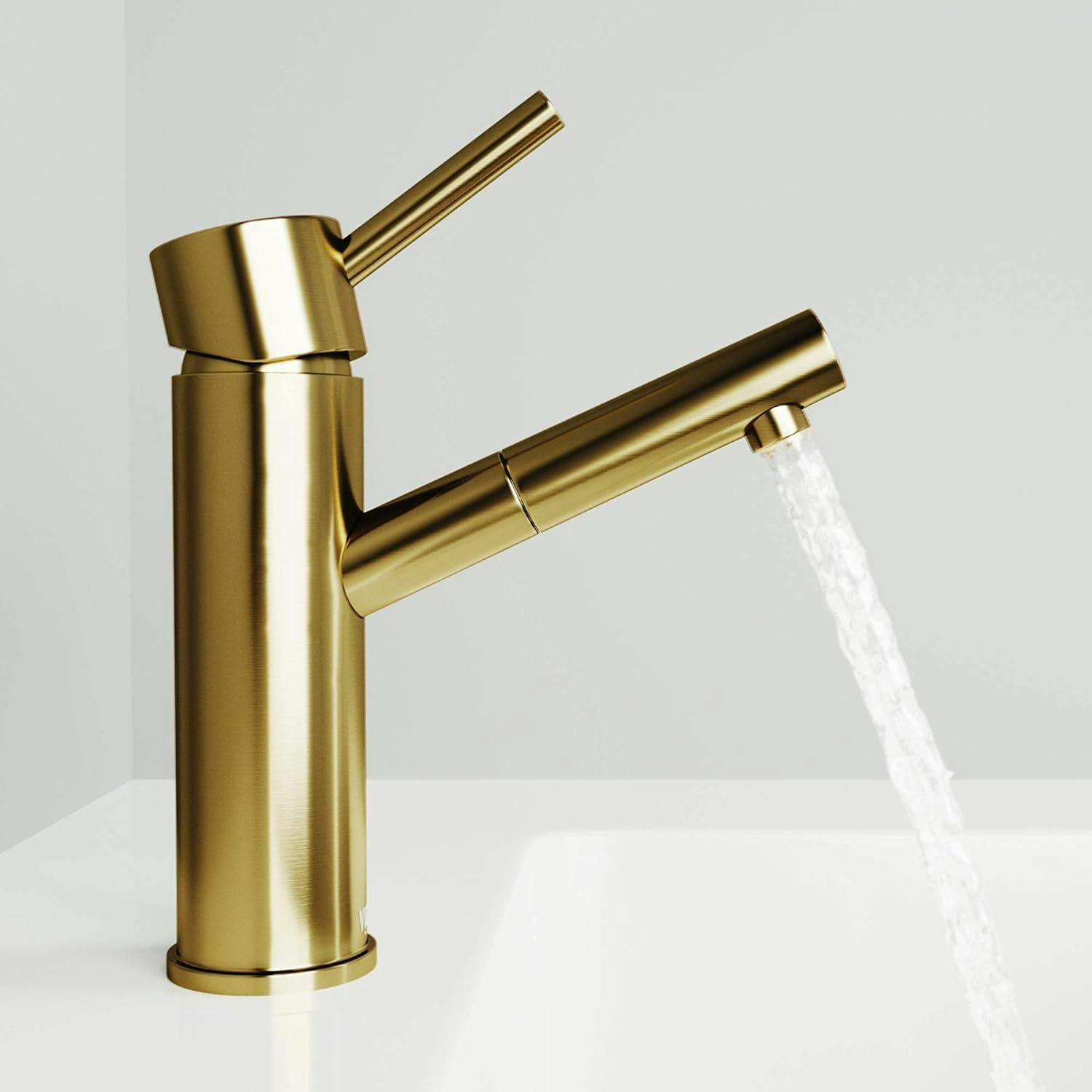 Noma 7.75" Matte Gold Single Handle Deck-Mount Bathroom Faucet
