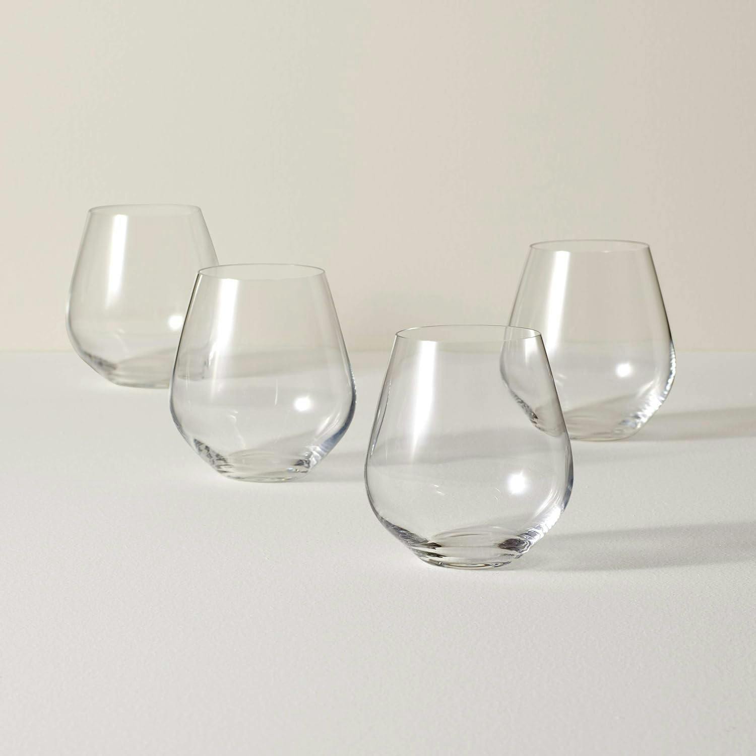 Slovakian Simply Red Fine Crystal Tumbler Set, 4 Count