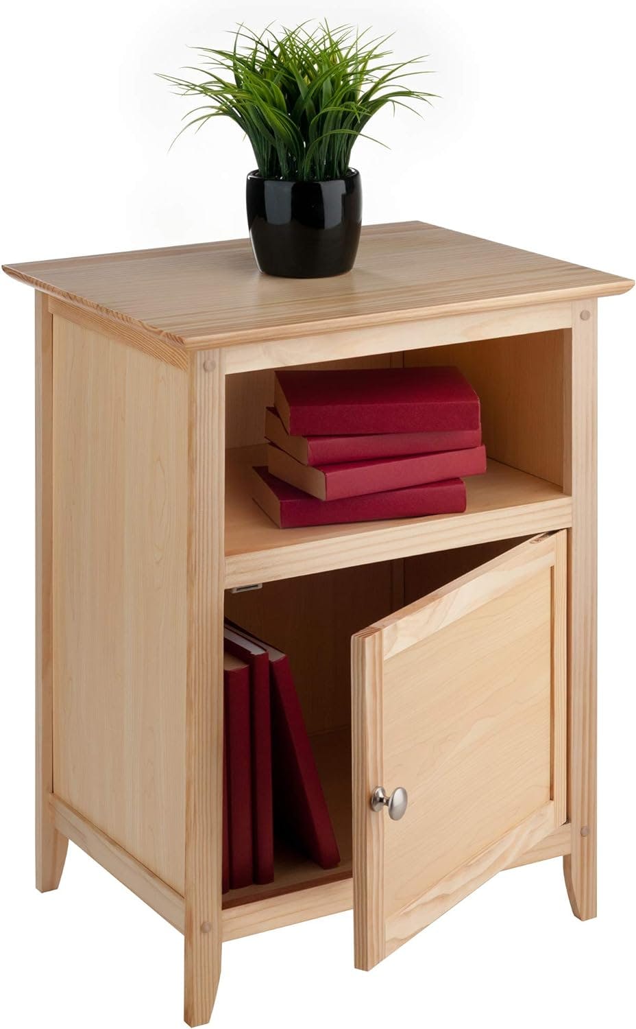 Winsome Transitional Brown Rectangular Nightstand with Storage