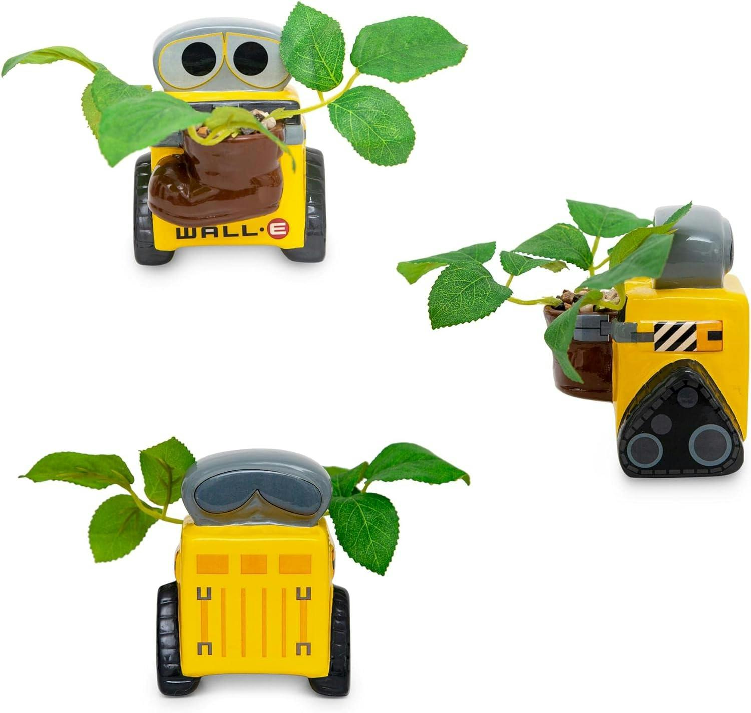 Pixar WALL-E Inspired 4" Ceramic Mini Planter with Faux Succulent