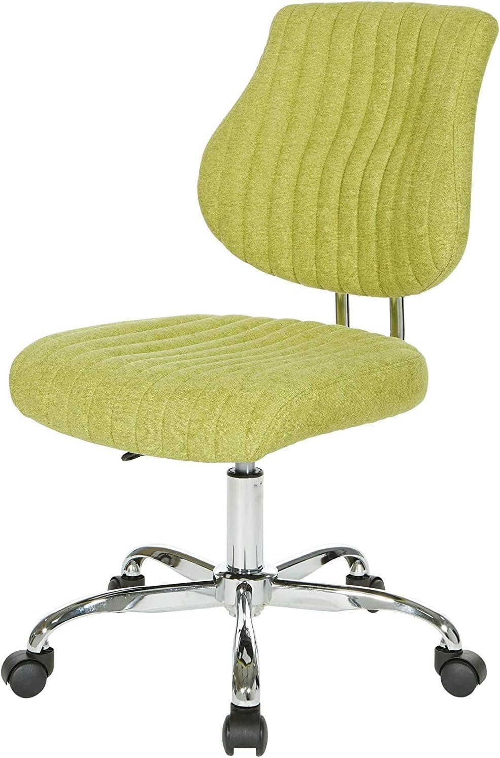 Basil Green Fabric Ergonomic Swivel Office Chair with Chrome Base