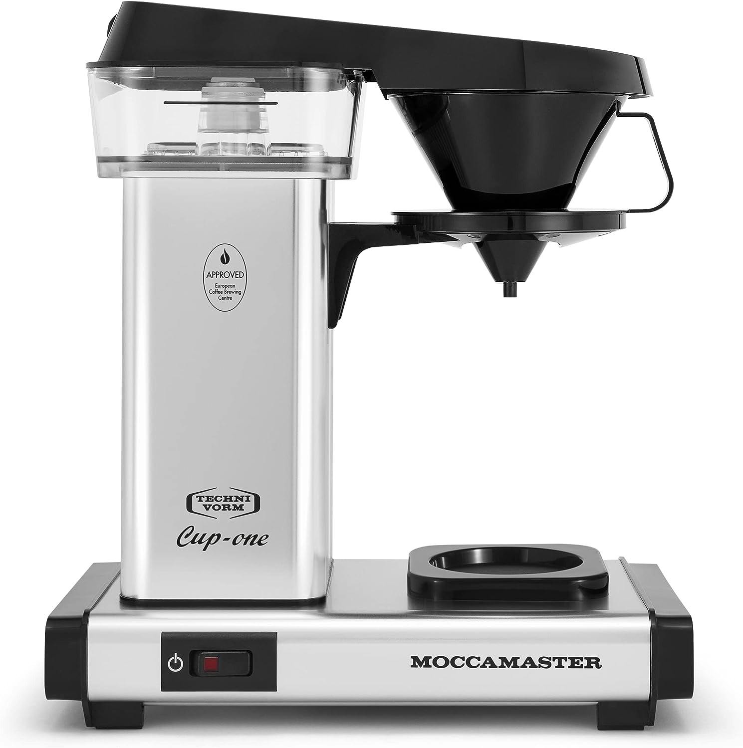 Sleek Silver Moccamaster 10oz Single-Serve Coffee Maker with Auto Shutoff