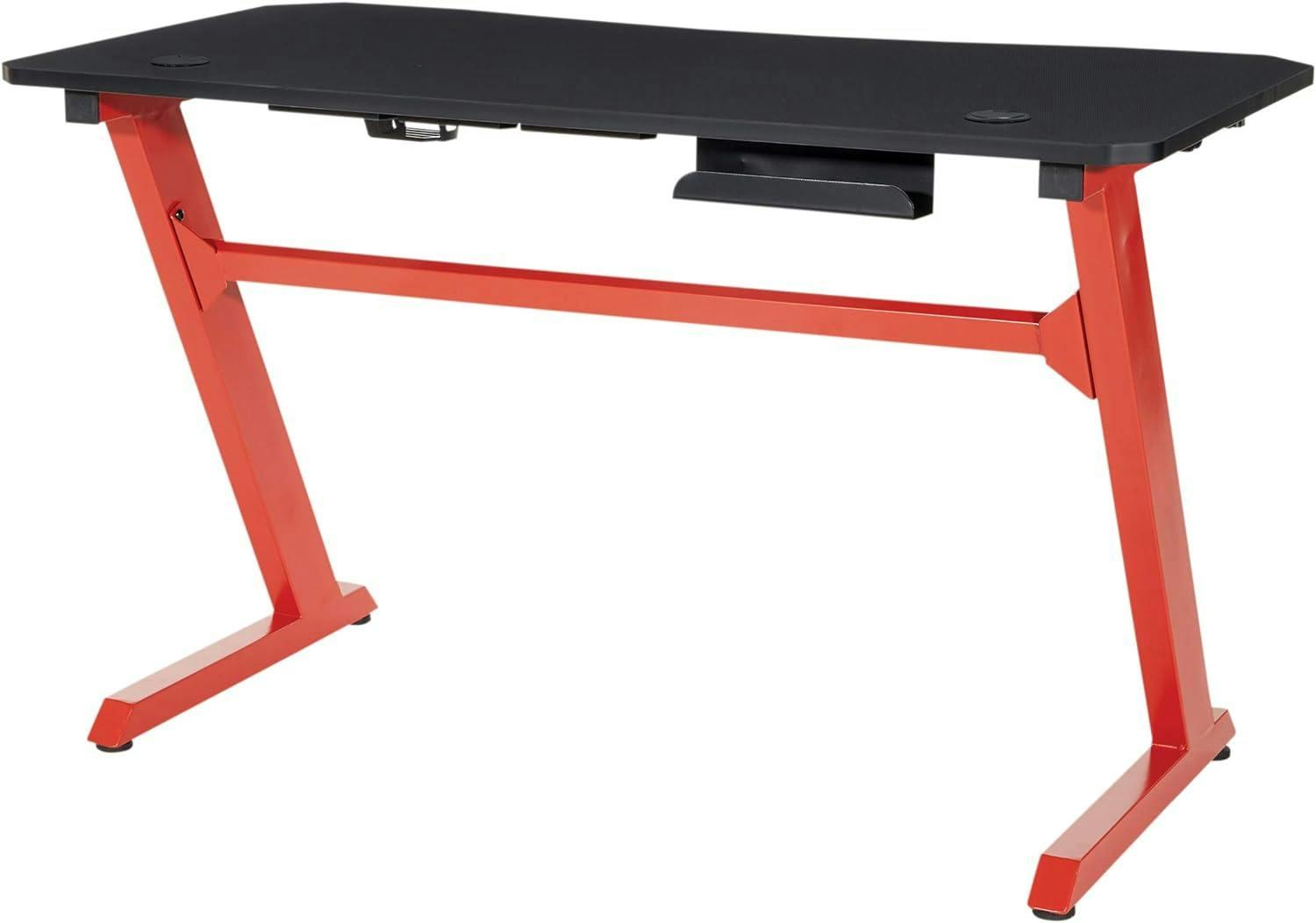 Ghost Battlestation 47'' Matte Black and Red Gaming Desk with Accessories