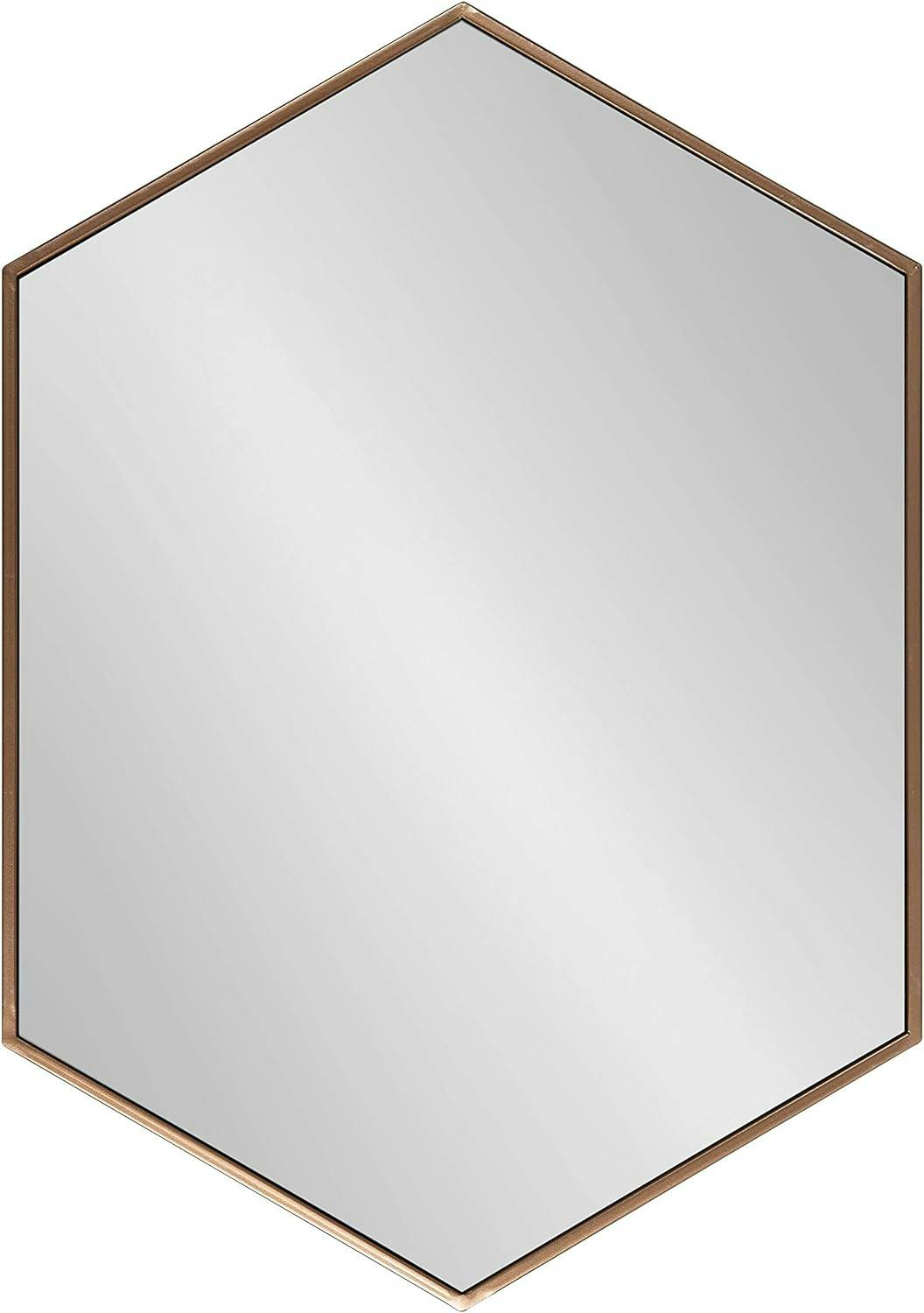 Geometric Bronze Hexagon Full Length Wall Mirror 31"x22"