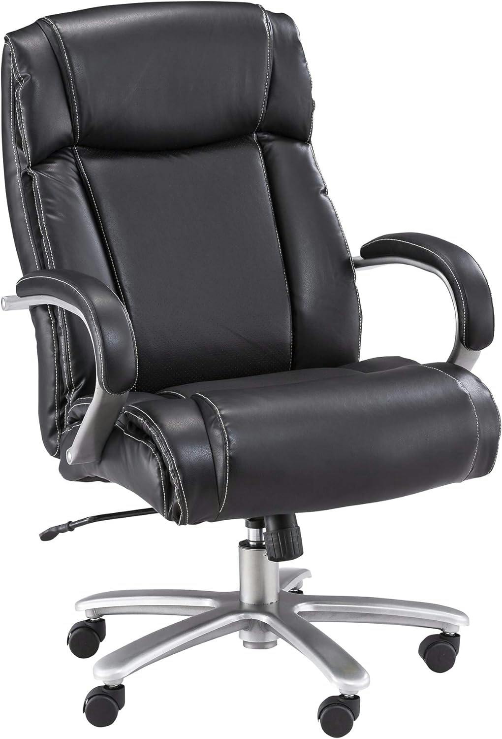Executive High-Back Swivel Chair in Black Bonded Leather