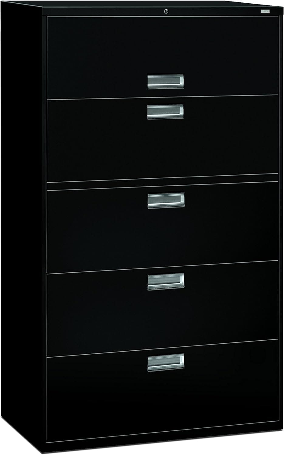 Brigade Elite 5-Drawer Black Steel Lateral Legal File Cabinet