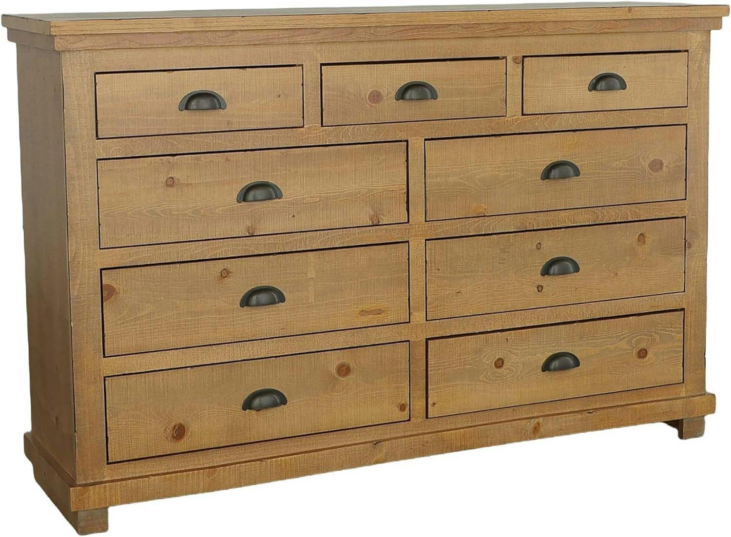 Rustic Splendor 64'' Brown Solid Wood Horizontal Dresser