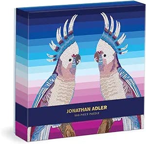 Jonathan Adler Parrots 500 Piece Puzzle from Galison - 20" x 20" Puzzle Featuring Iconic Art by Jonathan Adler, Thick & Study Pieces, Challenging Jigsaw Puzzle for Adults, Great Gift Idea!