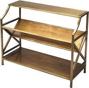 Offex Home Decor Antique Gold Library Bookcase - Gold