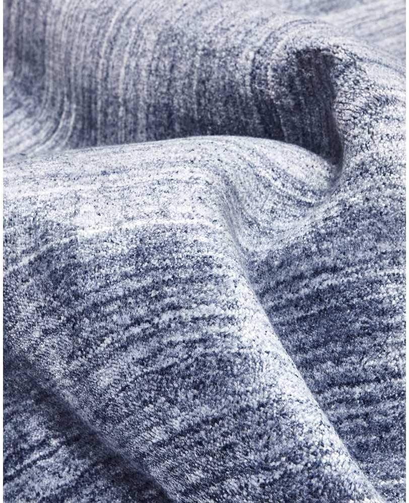 Harbor Stripe Hand-Knotted Denim Wool-Blend 9' x 12' Area Rug