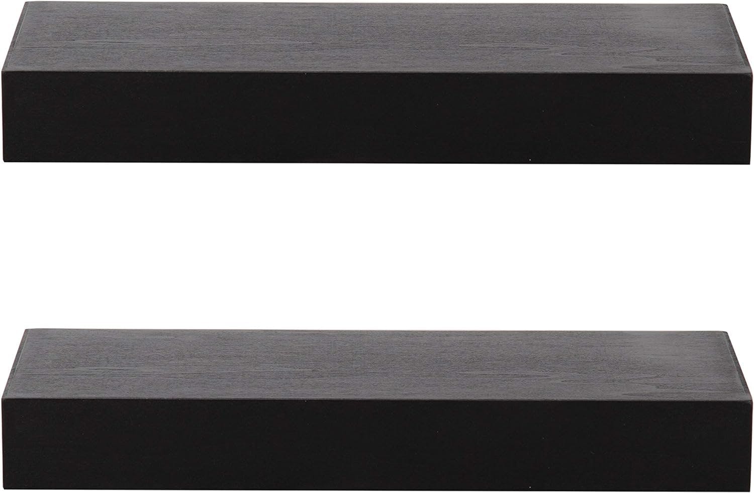 Havlock 18'' Black Wood Modern Floating Cube Shelves - Set of 2
