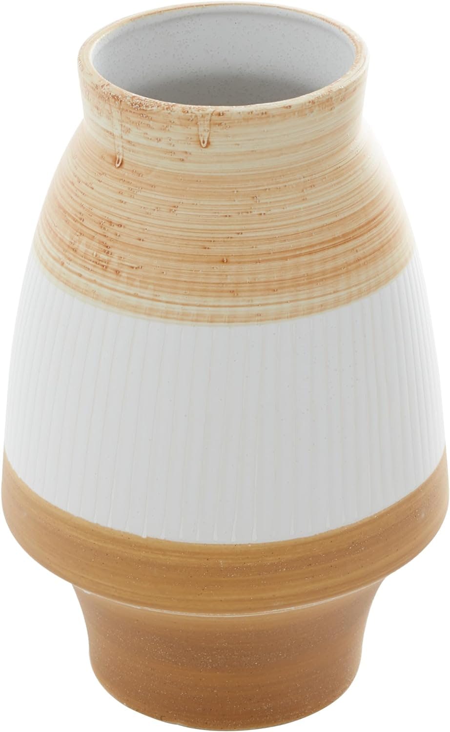 Coastal Serenity Brown & Terracotta 13" Ceramic Vase