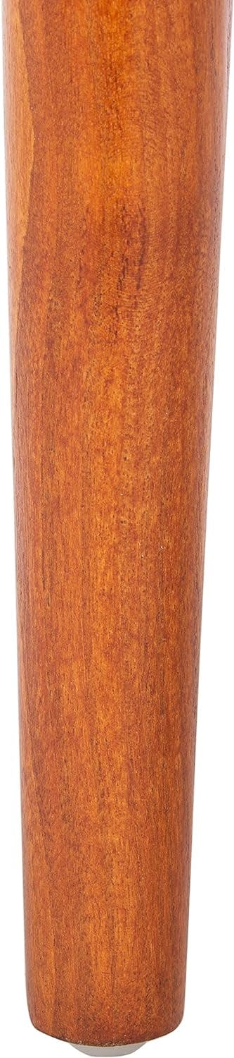 Amalia 47'' Cognac Leather and Dark Brown Mindi Wood Bench