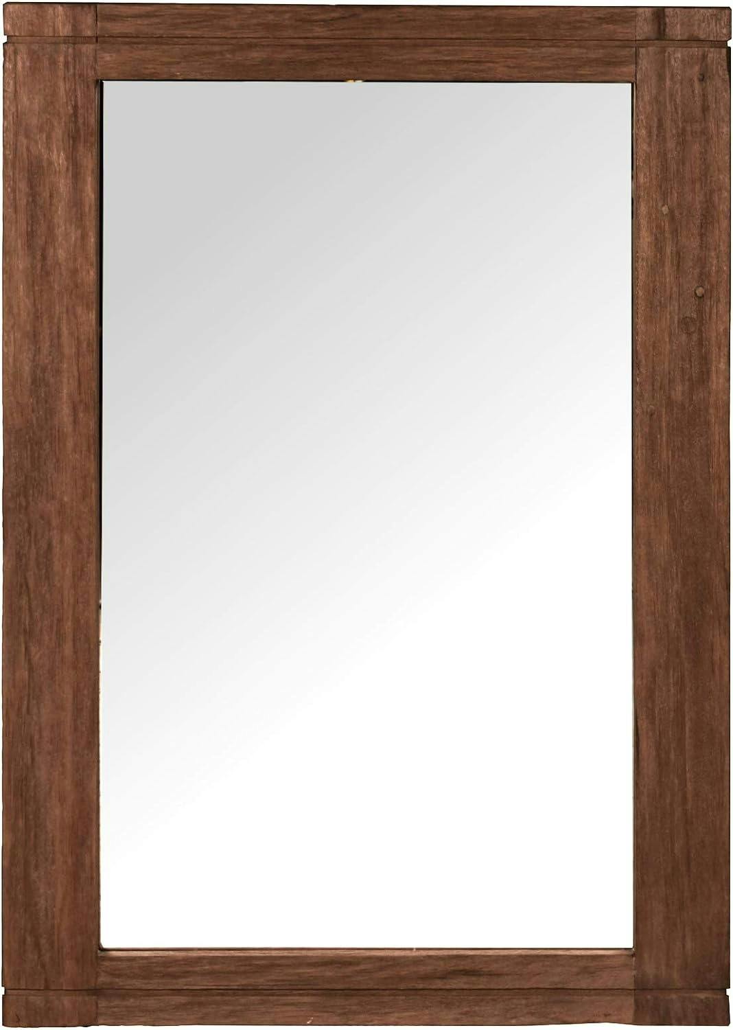 Kai & Kayden Reclaimed Brown Wood 34"x24" Traditional Mirror