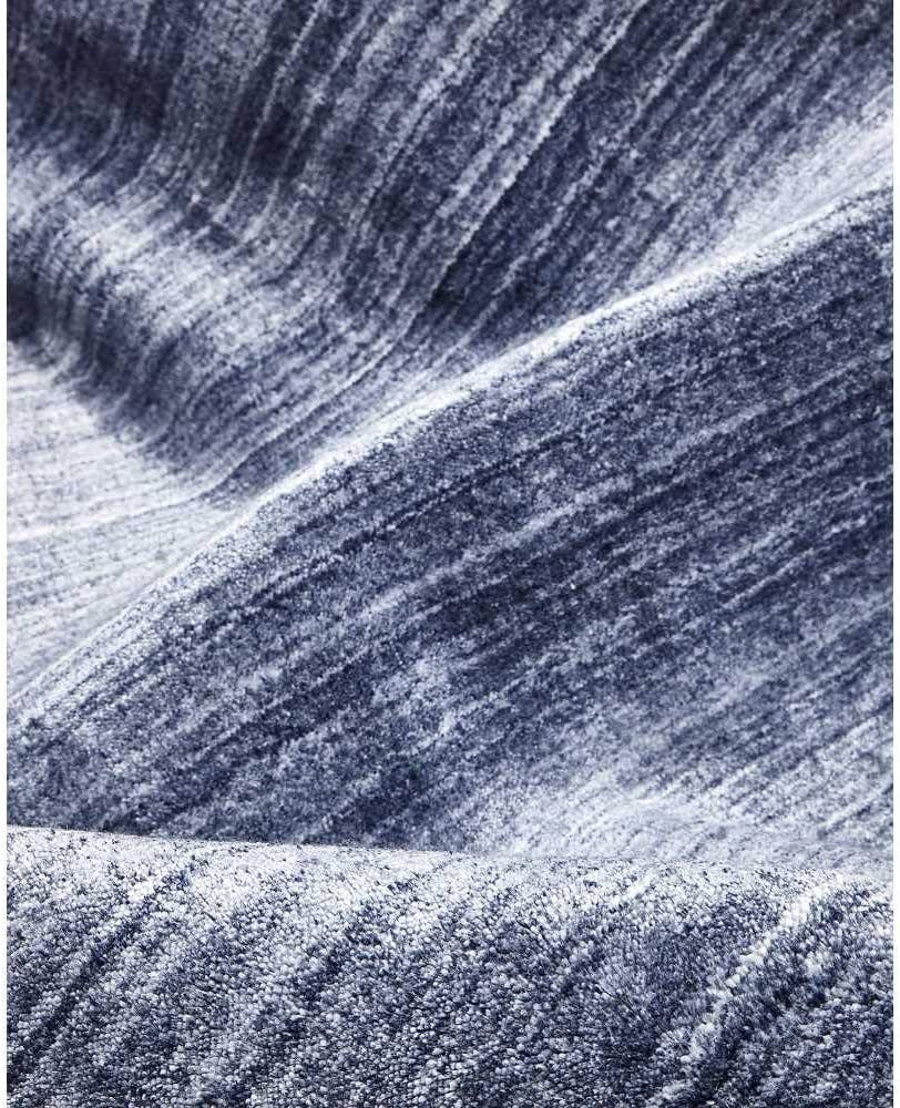 Harbor Stripe Hand-Knotted Denim Wool-Blend 9' x 12' Area Rug