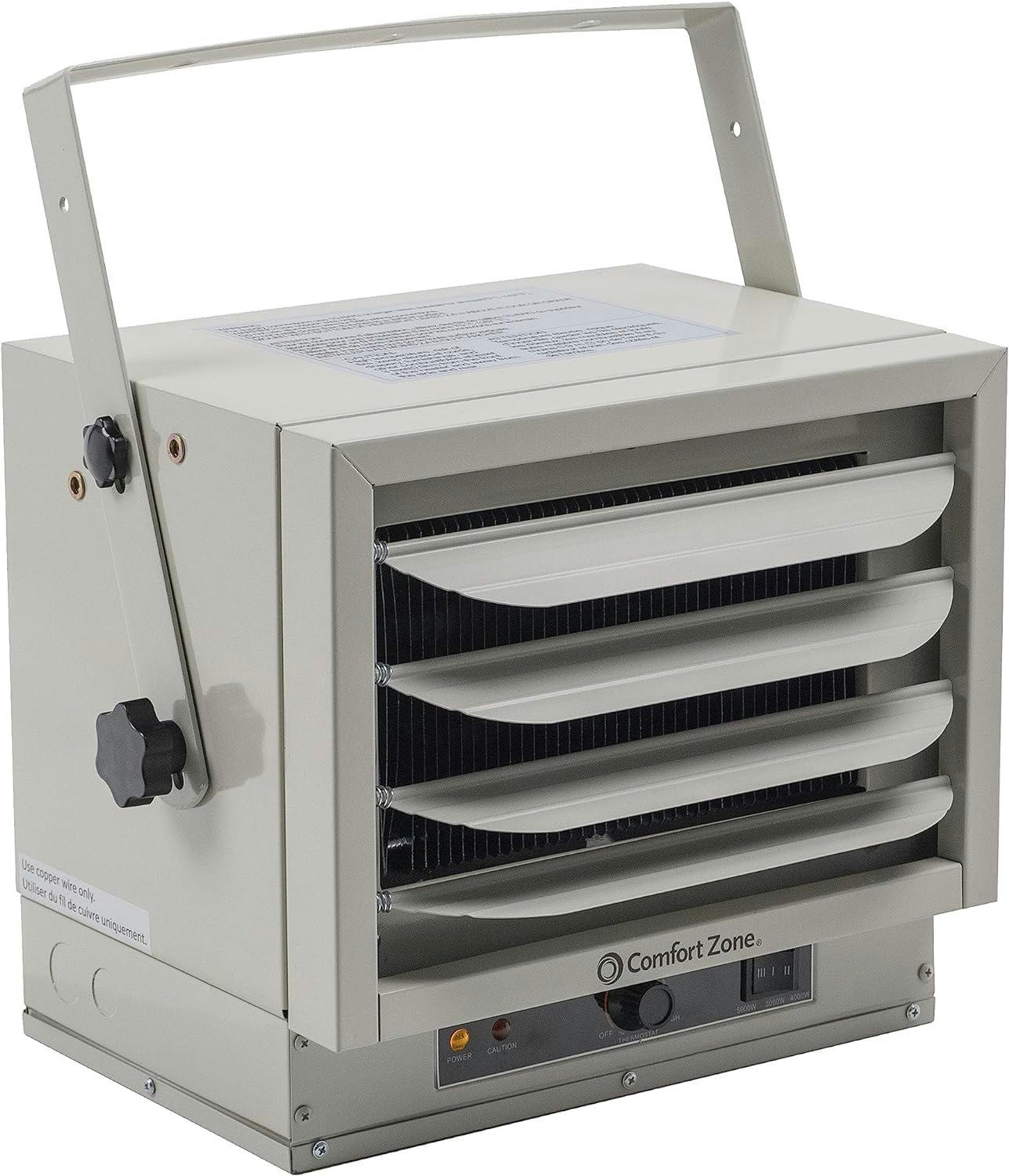 Silver 5,000W Electric Forced Air Ceiling Heater with Thermostat