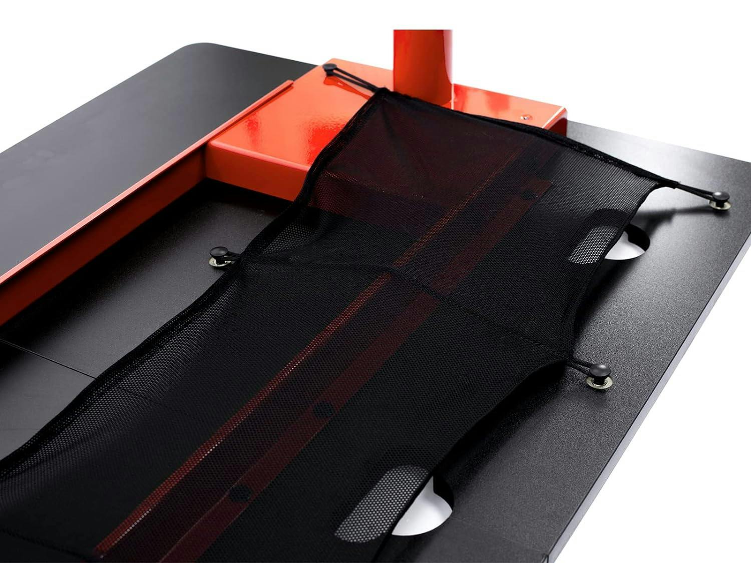 Compact Red & Black Gaming Desk with Full-Surface Mouse Pad
