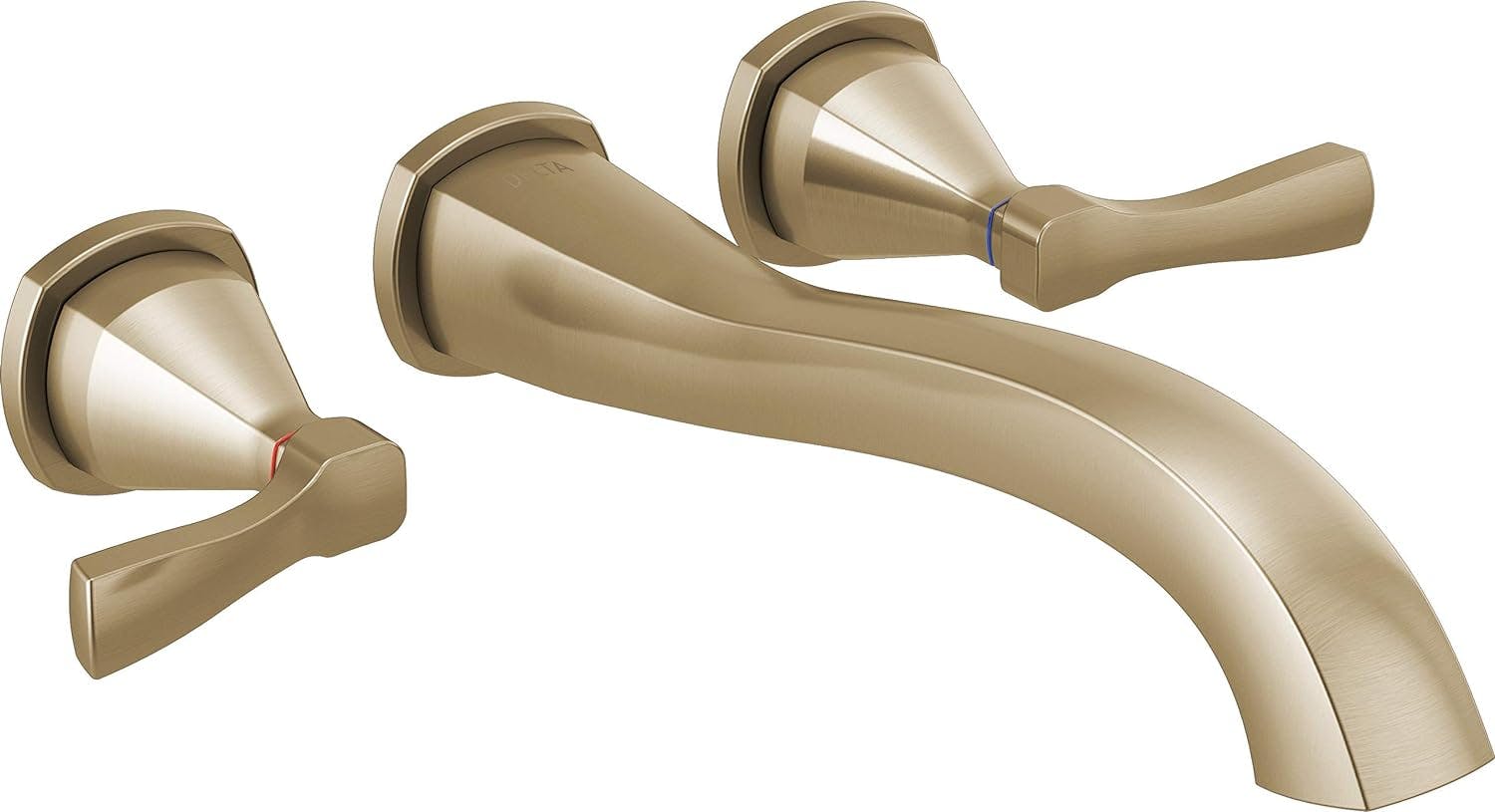 Ascend 8" Champagne Bronze Wall-Mounted Modern Tub Faucet