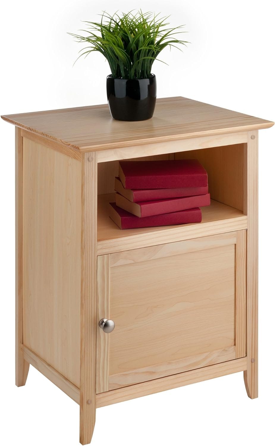 Winsome Transitional Brown Rectangular Nightstand with Storage