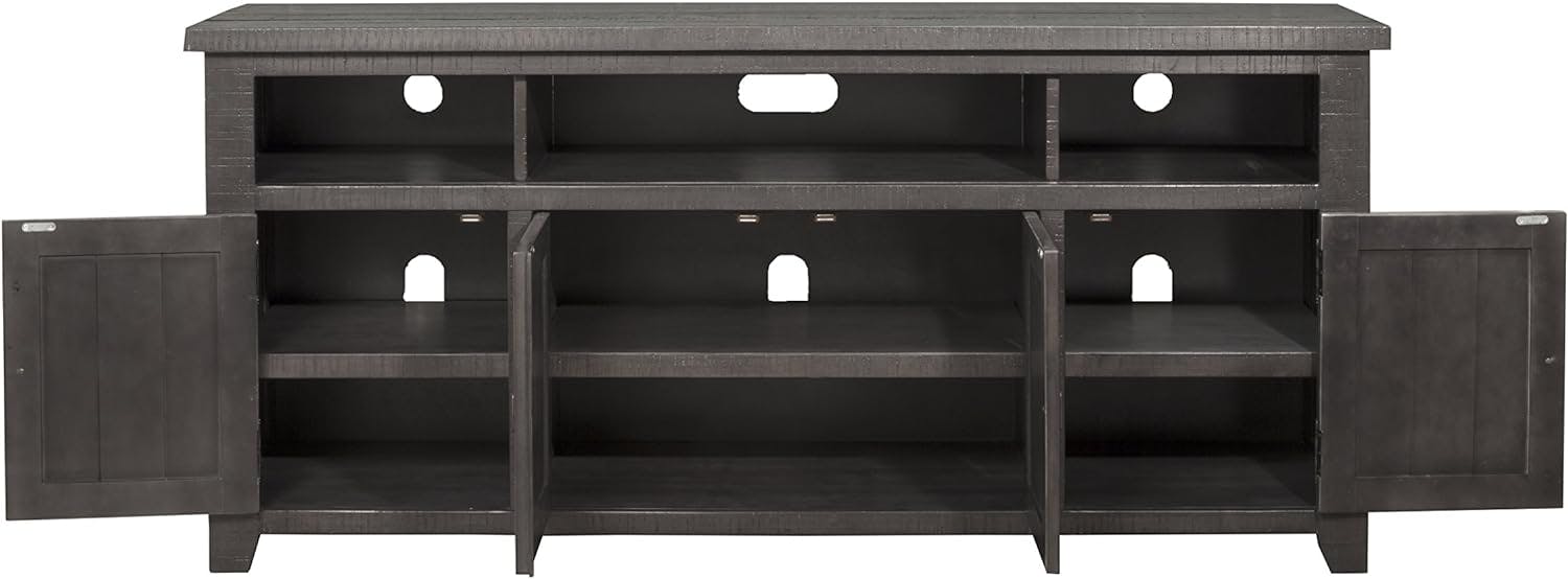 Rustic Grey Solid Pine West Mill 65" TV Stand with Cabinet