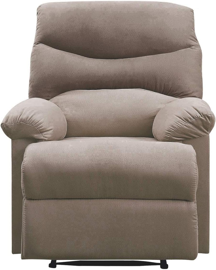 Arcadia Light Brown Microfiber Massage Recliner with Wood Frame