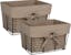 Vintage Taupe Rectangular Chicken Wire Storage Baskets with Washable Liner, Set of 2