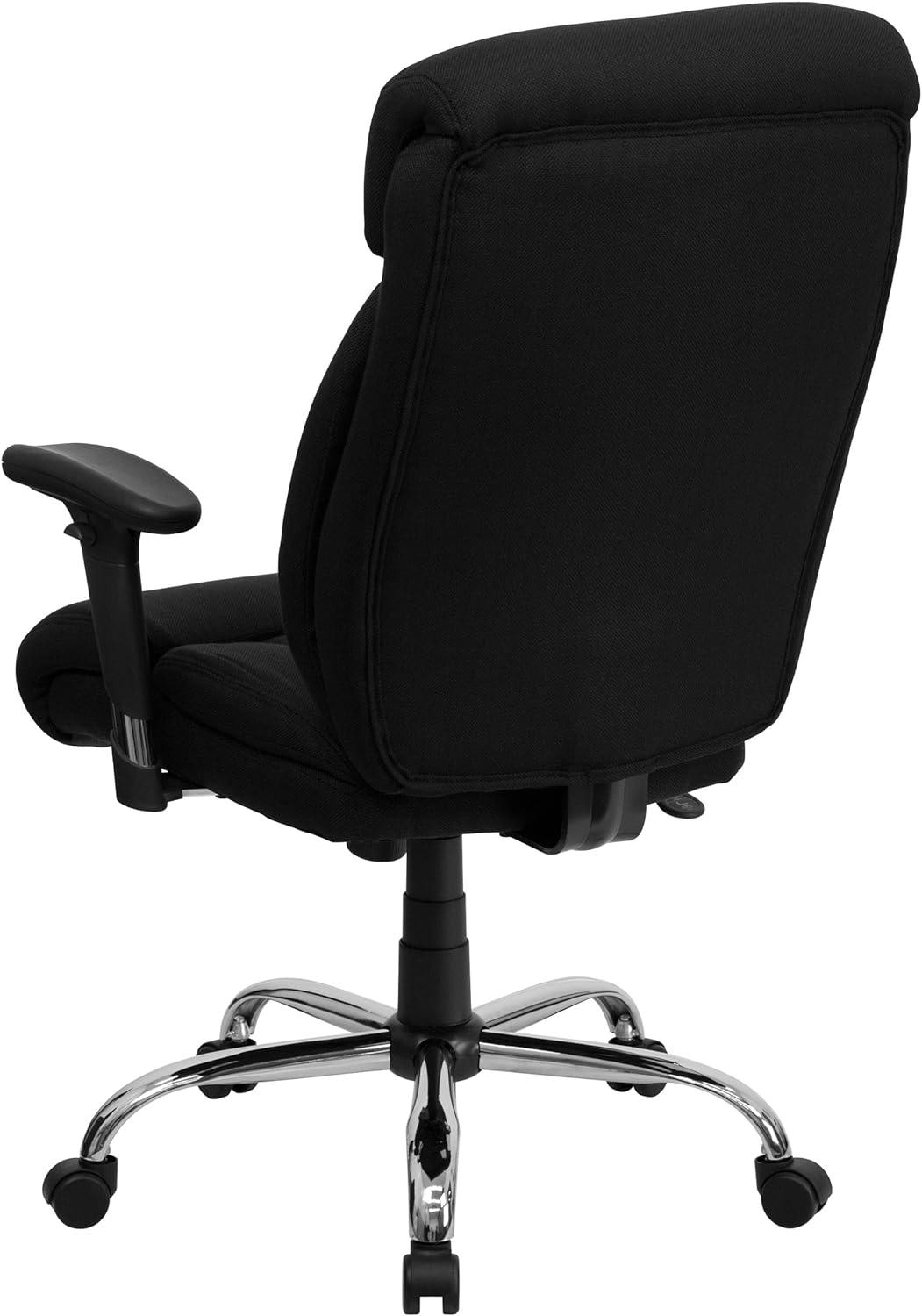 Ergonomic High-Back Executive Swivel Chair in Black with Chrome Base