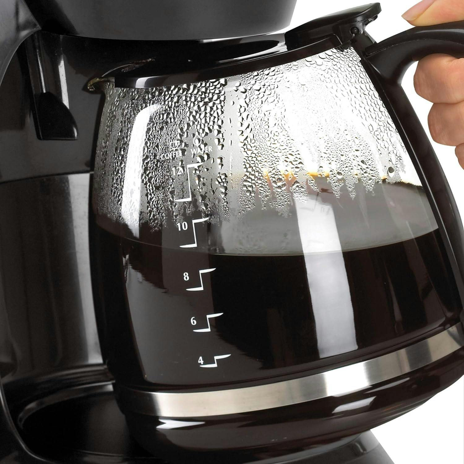Sleek 12-Cup Black Programmable Coffee Maker with Auto Shutoff