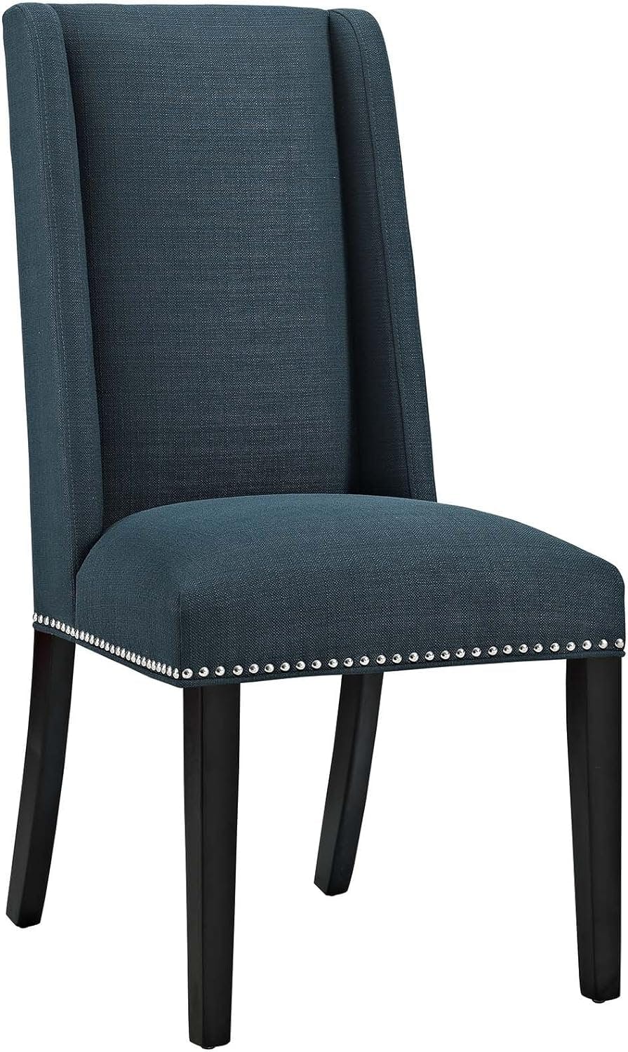 Azure Elegance Upholstered Parsons Side Chair in Wood