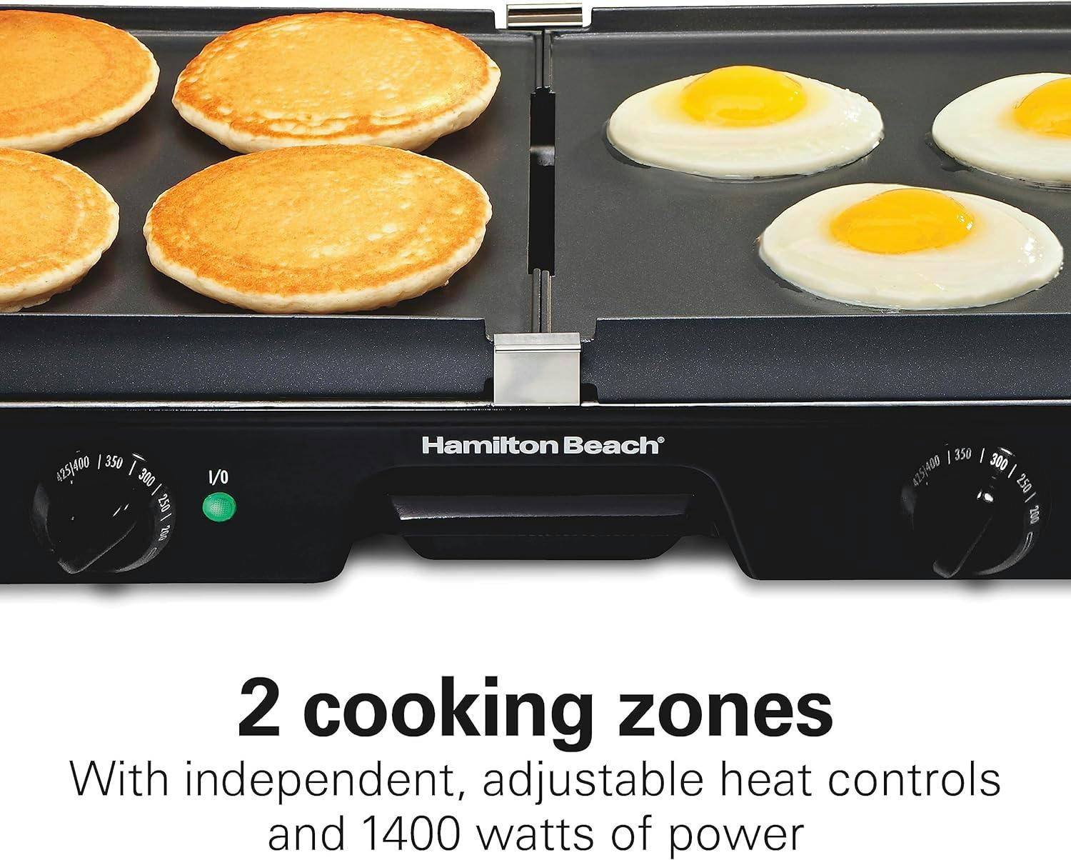 Versatile Dual-Zone Black Electric Grill/Griddle Combo