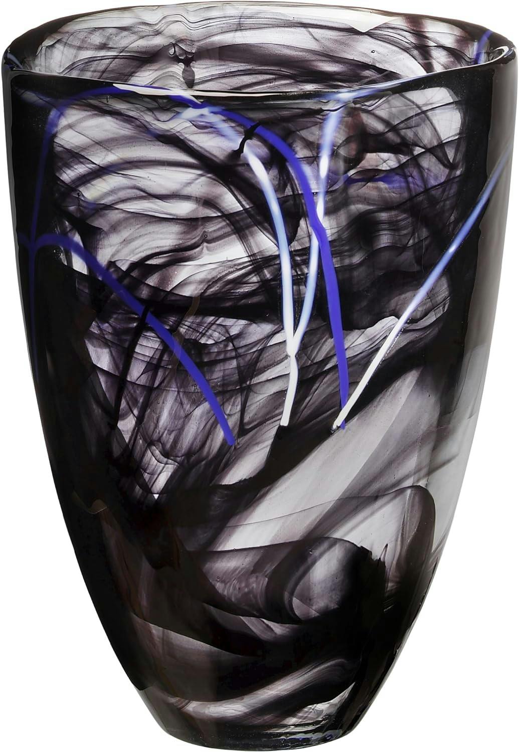 Elegant Trumpet-Shaped Black Glass Decorative Table Vase